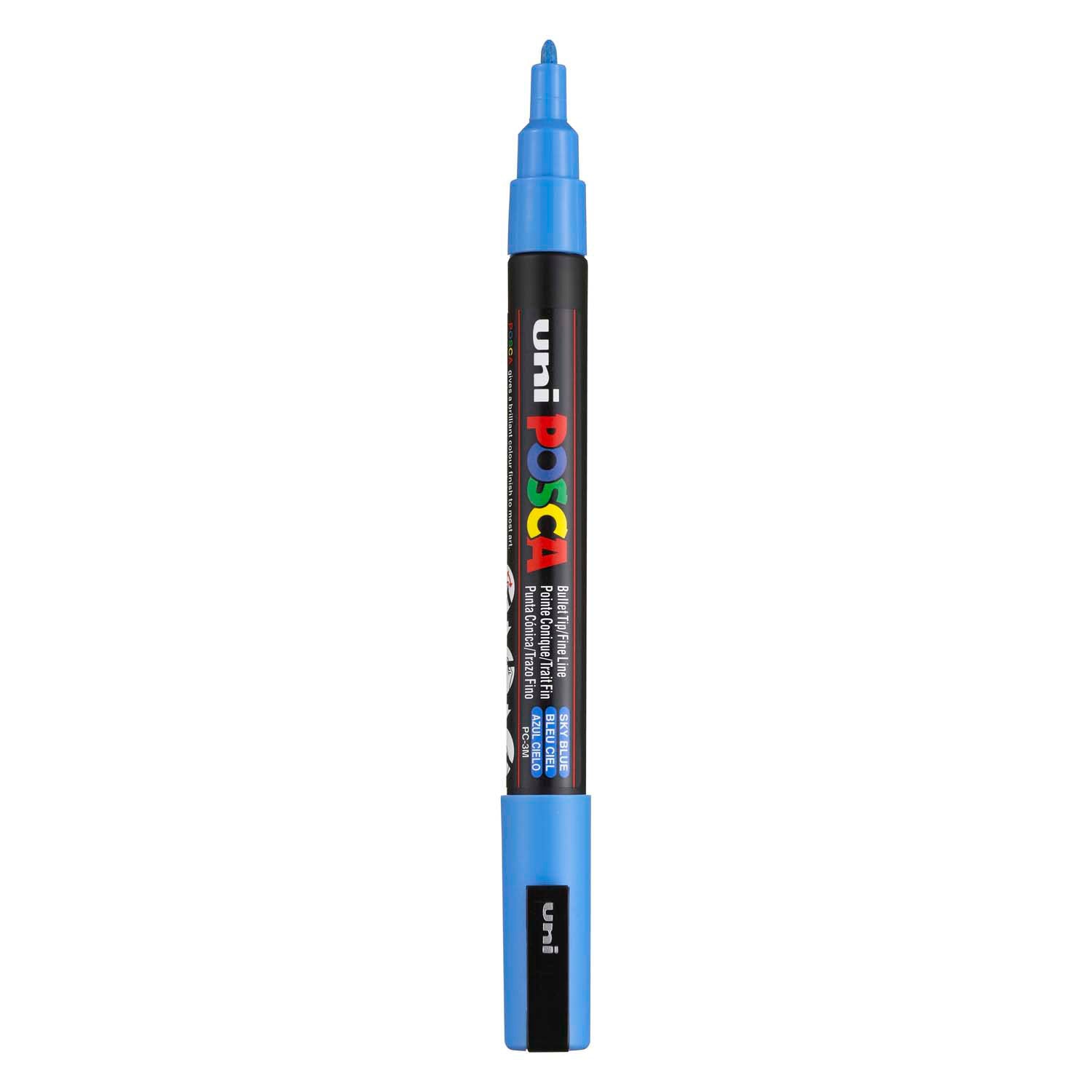 Marker Posca Uni-Posca, AFM PC-3M, épaisseur de ligne 0,9-1,3 mm, fin, bleu ciel, 1 pièce