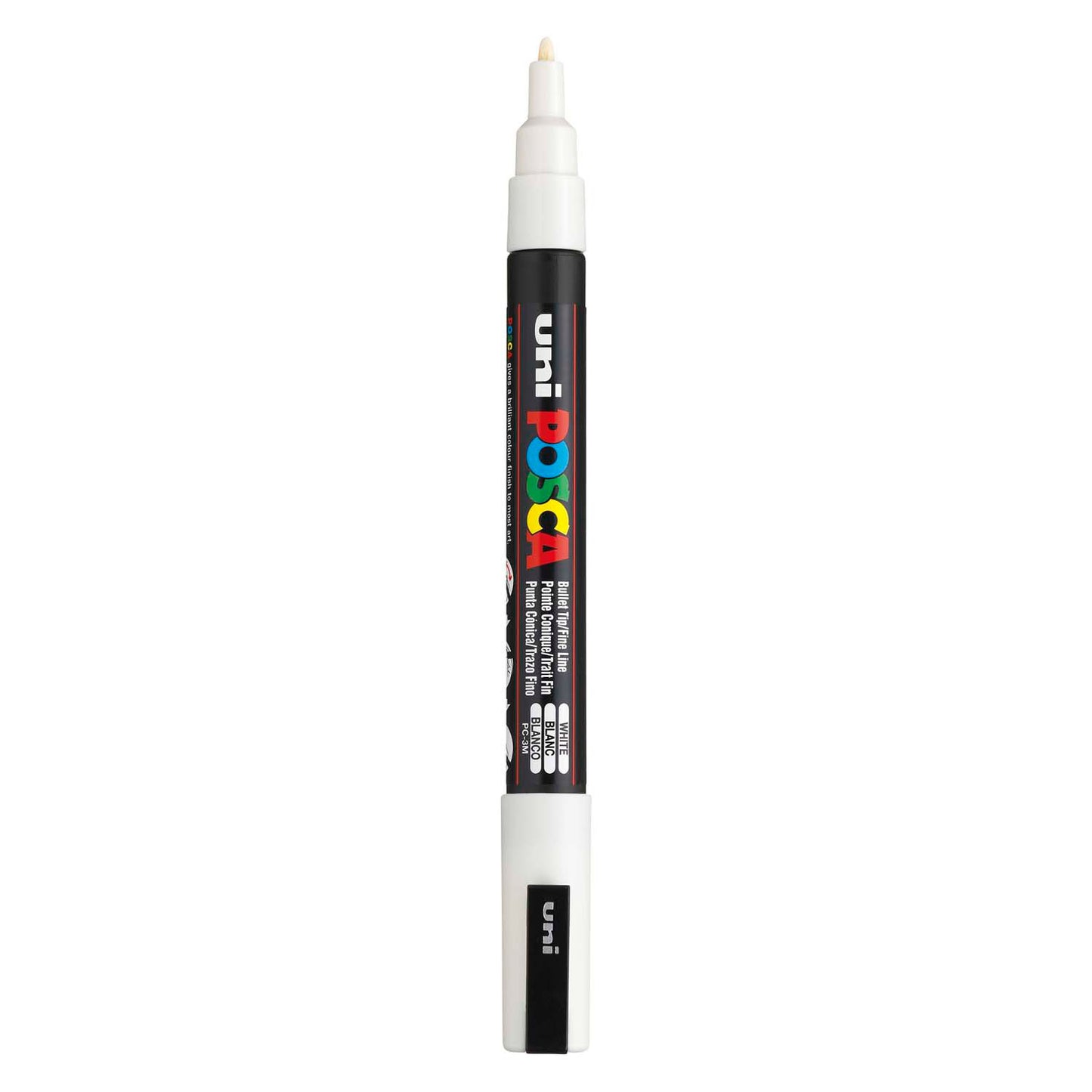 Marqueur Posca Uni-Posca, AFM PC-3M, épaisseur de ligne 0,9-1,3 mm, fin, blanc, 1 pièce