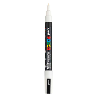 Marqueur Posca Uni-Posca, AFM PC-3M, épaisseur de ligne 0,9-1,3 mm, fin, blanc, 1 pièce