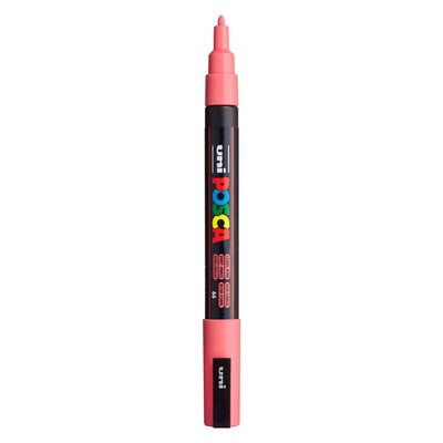 Uni posca pc3m marqueur acrylique corail - pointe ronde jusqu'à 1,3 mm