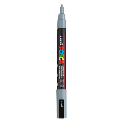 Marqueur Posca Uni-Posca, AFM PC-3M, épaisseur de ligne 0,9-1,3 mm, fin, gris, 1 pièce