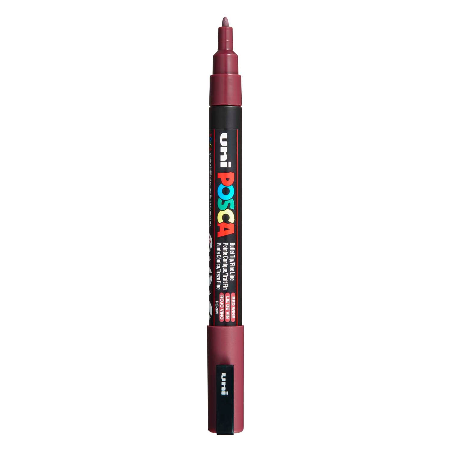 Marqueur Posca Uni-Posca, AFM PC-3M, épaisseur de ligne 0,9-1,3 mm, fin, vin rouge, 1 pièce