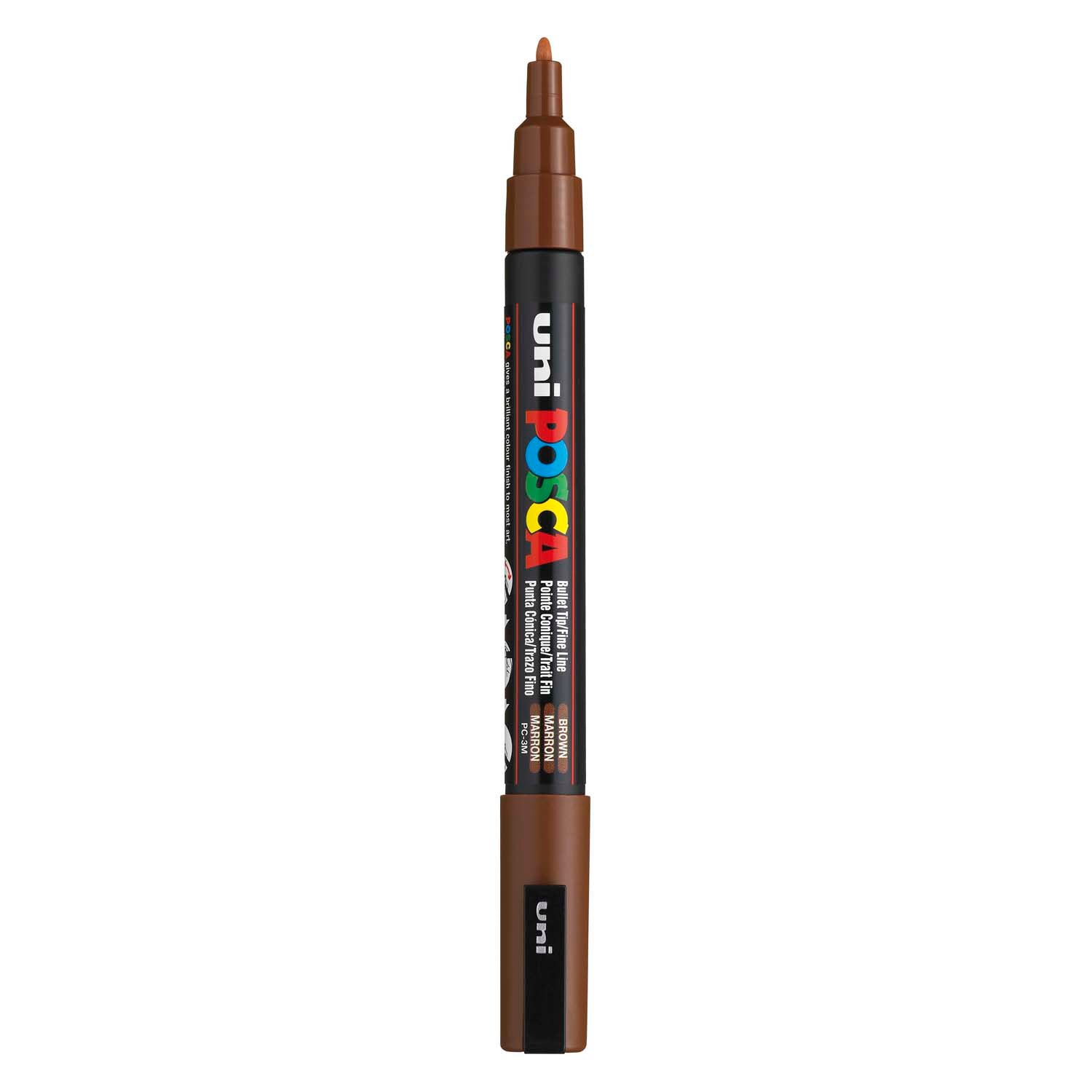 Marqueur Posca Uni-Posca, AFM PC-3M, épaisseur de ligne 0,9-1,3 mm, fin, marron, 1 pièce