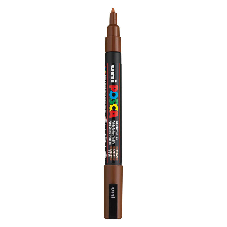 Marqueur Posca Uni-Posca, AFM PC-3M, épaisseur de ligne 0,9-1,3 mm, fin, marron, 1 pièce