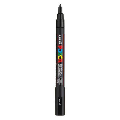 Marqueur Posca Uni-Posca, AFM PC-3M, épaisseur de ligne 0,9-1,3 mm, fin, noir, 1 pièce