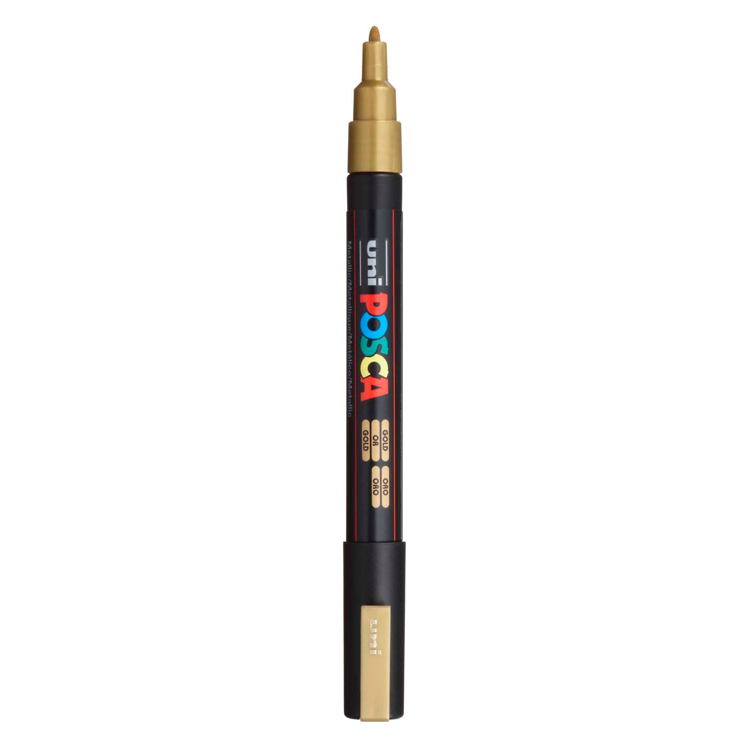 Marker Posca Uni-Posca, AFM PC-3M, épaisseur de ligne 0,9-1,3 mm, fin, or, 1 pièce