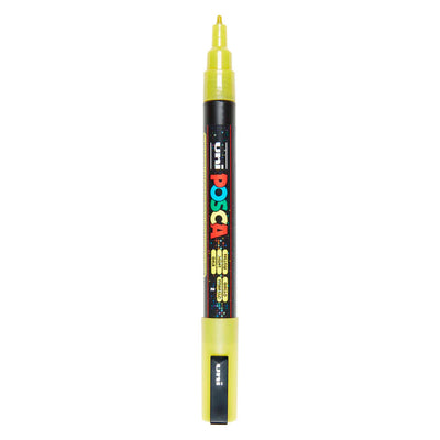 Uni posca pc3m marqueur peinture jaune pailleté - pointe ronde jusqu'à 1,3 mm
