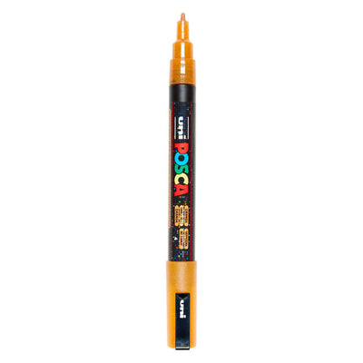 Uni posca pc3m marqueur peinture orange pailleté - pointe ronde jusqu'à 1,3 mm