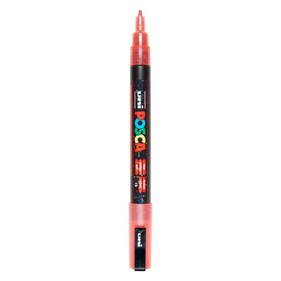 Uni posca pc3m marqueur peinture rouge pailleté - pointe ronde jusqu'à 1,3 mm