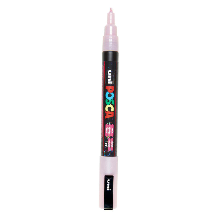 Uni posca pc3m marqueur peinture rose pailleté - pointe ronde jusqu'à 1,3 mm