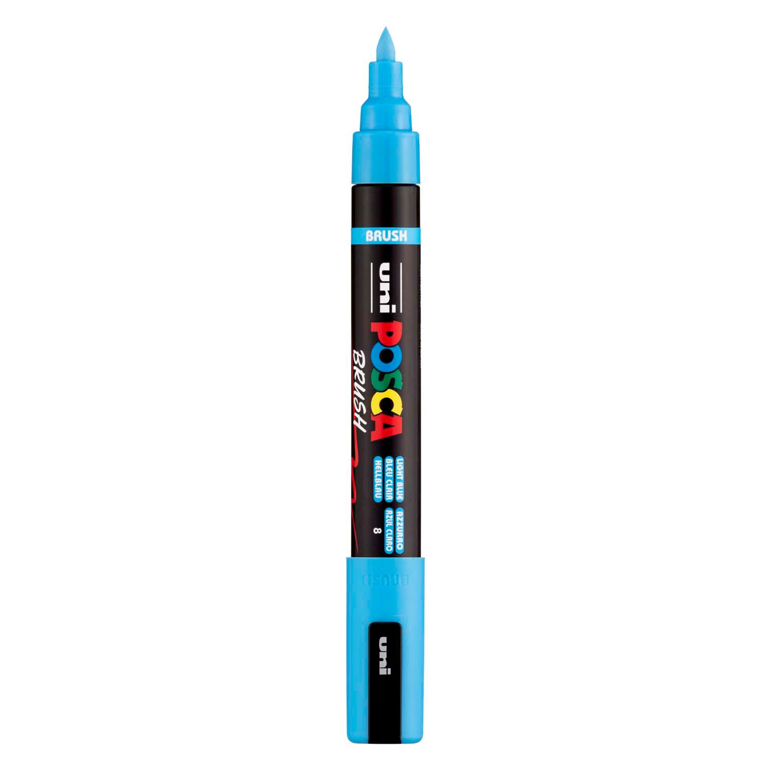 Feutre pinceau Uni posca pc5br bleu clair - pointe pinceau 1-4 mm