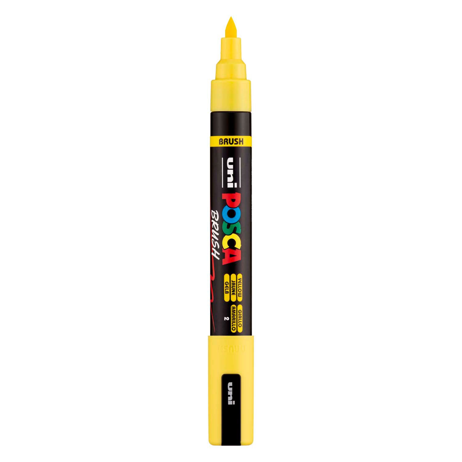 Feutre pinceau Uni posca pc5br jaune - pointe pinceau 1-4 mm