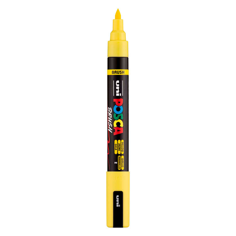 Feutre pinceau Uni posca pc5br jaune - pointe pinceau 1-4 mm