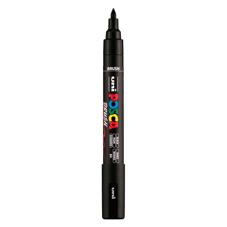 Feutre pinceau Uni posca pc5br noir - pointe pinceau 1-4 mm