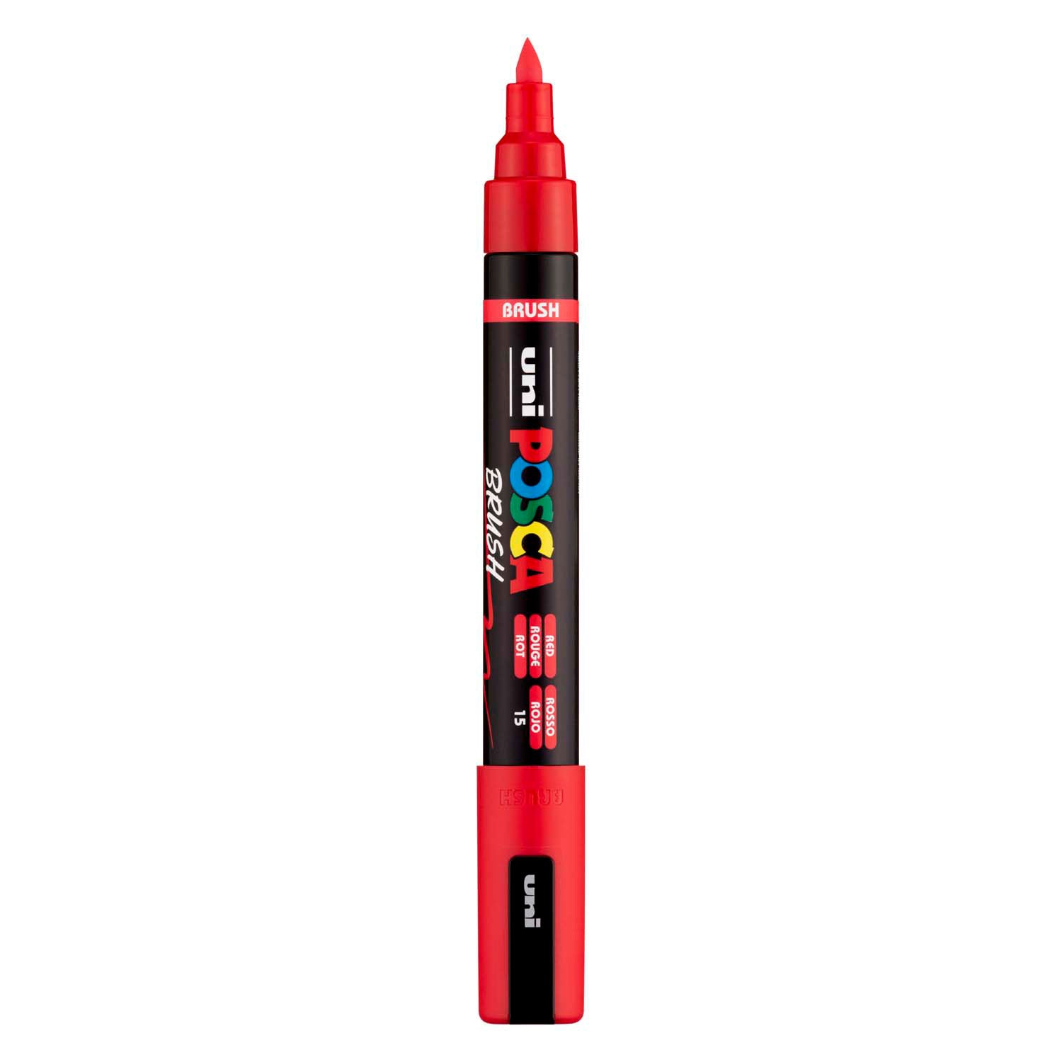 Feutre pinceau Uni posca pc5br rouge - pointe pinceau 1-4 mm