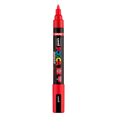 Feutre pinceau Uni posca pc5br rouge - pointe pinceau 1-4 mm