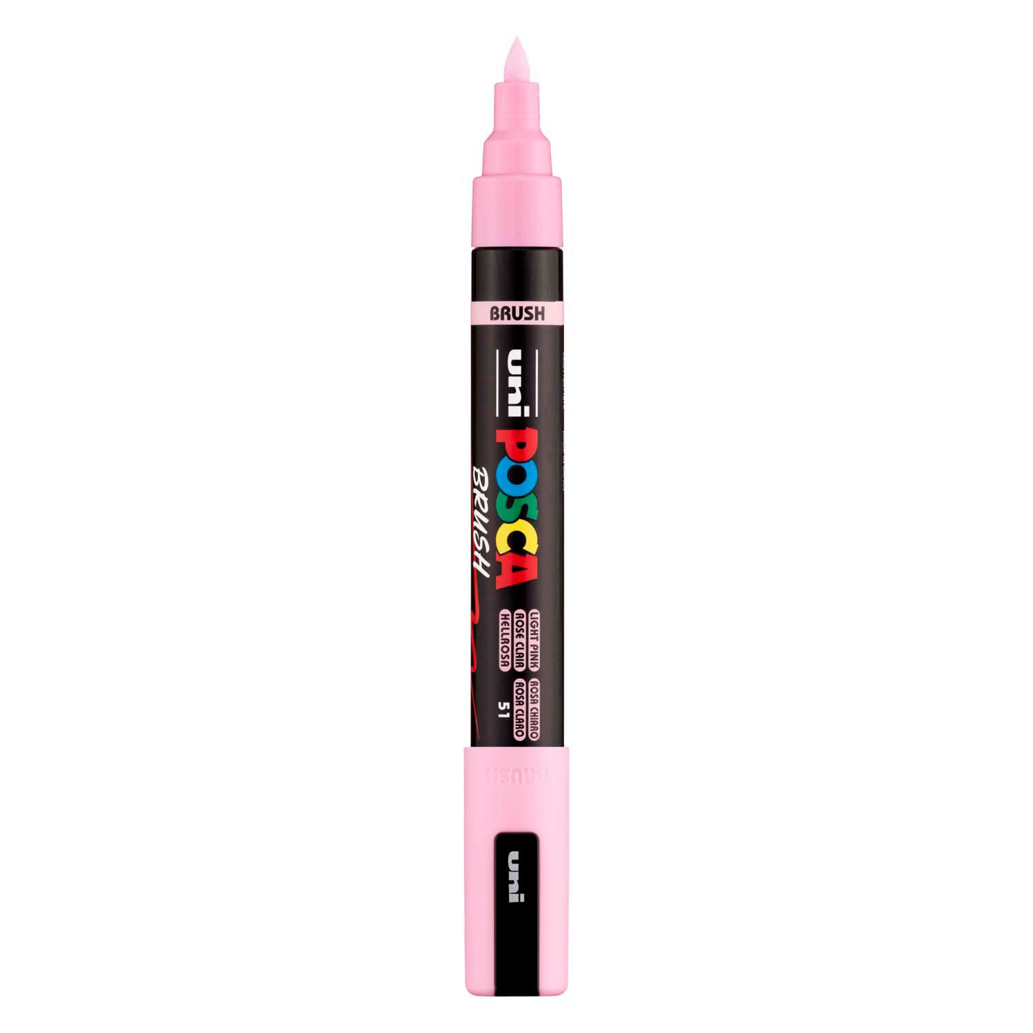 Feutre pinceau Uni posca pc5br rose clair - pointe pinceau 1-4 mm