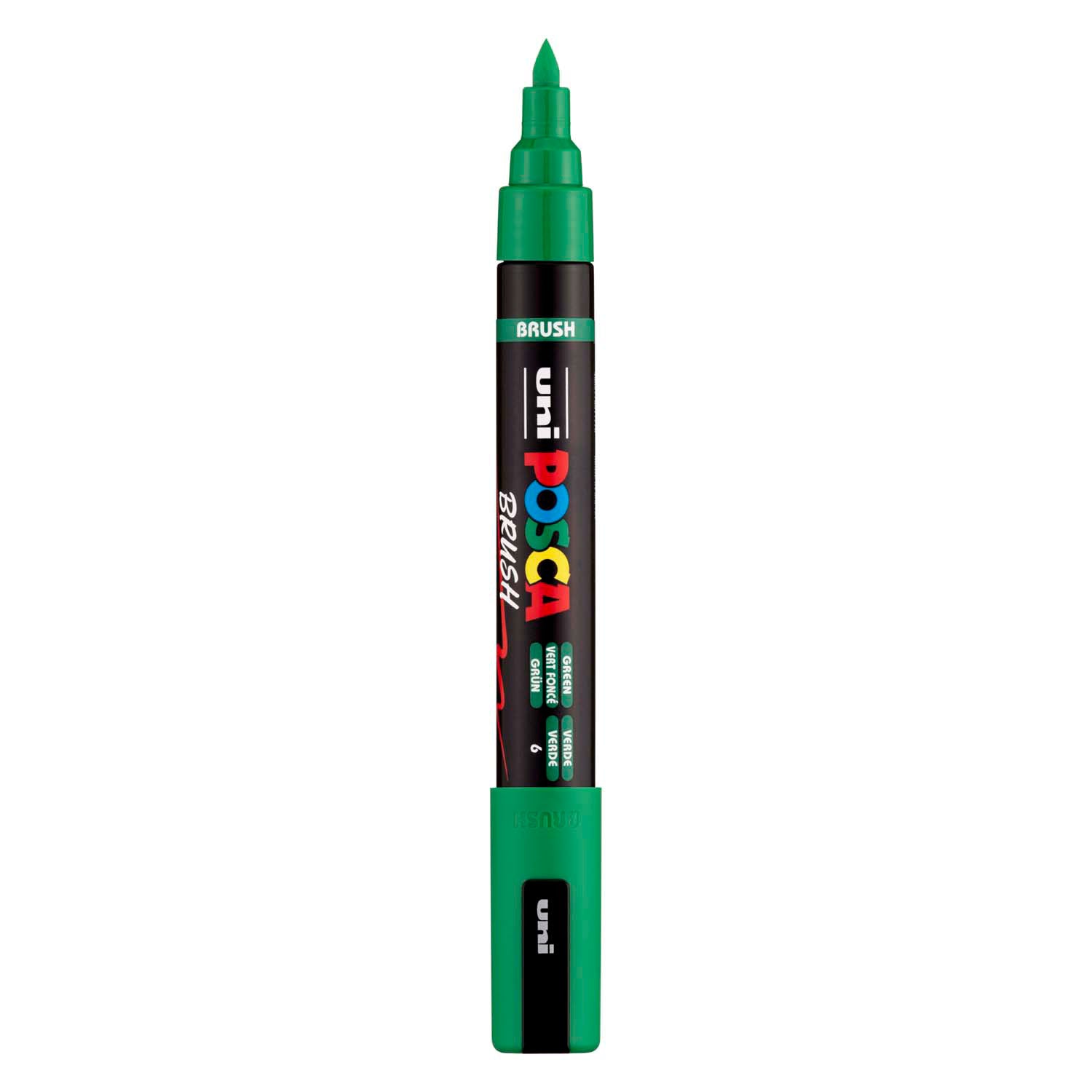 Feutre pinceau Uni posca pc5br vert - pointe pinceau 1-4 mm