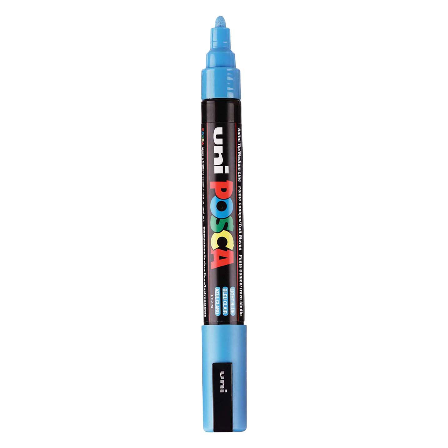 Marqueur Posca Uni-Posca, AFM PC-5M, épaisseur de ligne 2,5 mm, moyen, bleu clair, 1 pièce