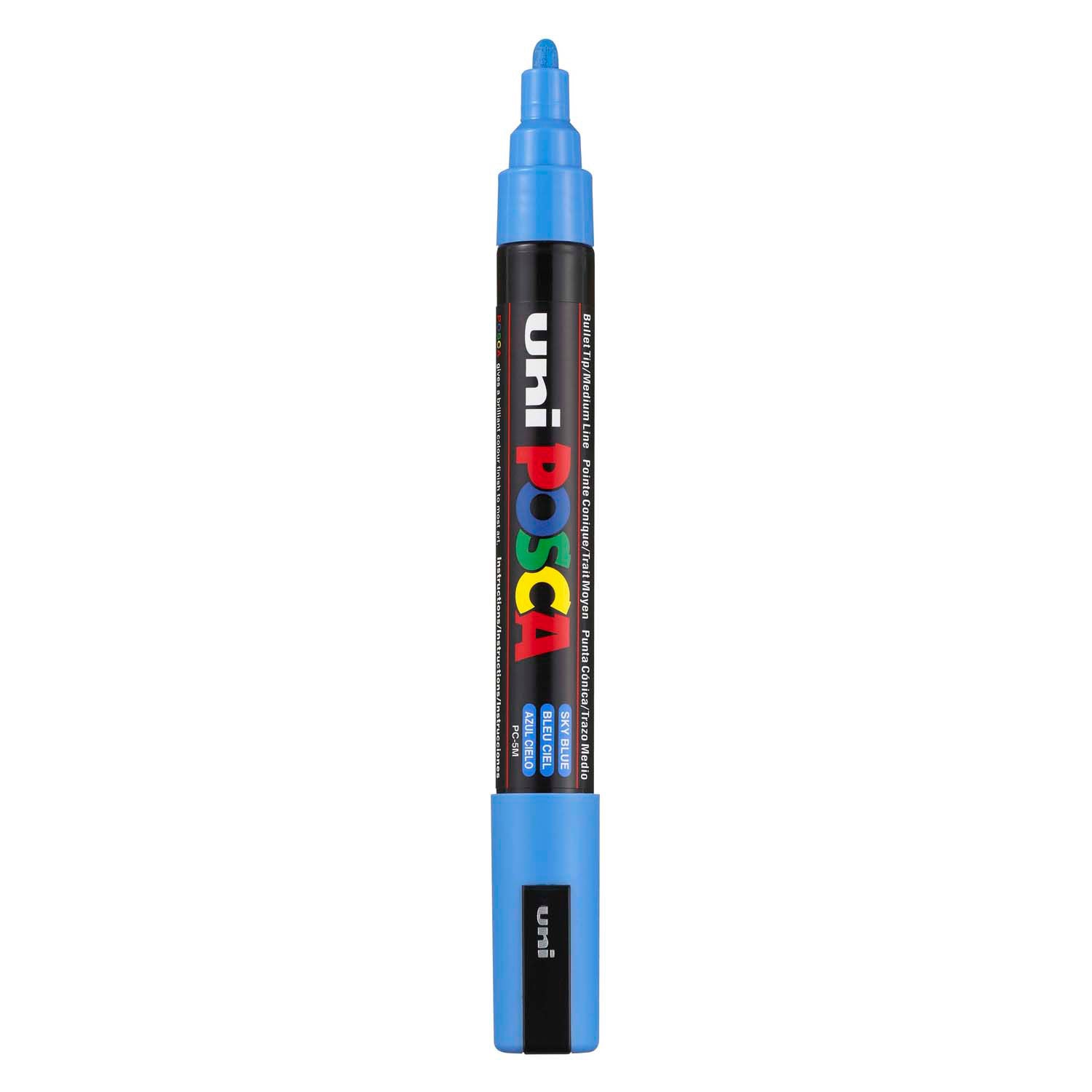 Marqueur Posca Uni-Posca, AFM PC-5M, épaisseur de ligne 2,5 mm, moyen, bleu ciel, 1 pièce