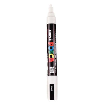 Marqueur Posca Uni-Posca, AFM PC-5M, épaisseur de ligne 2,5 mm, moyen, blanc, 1 pièce