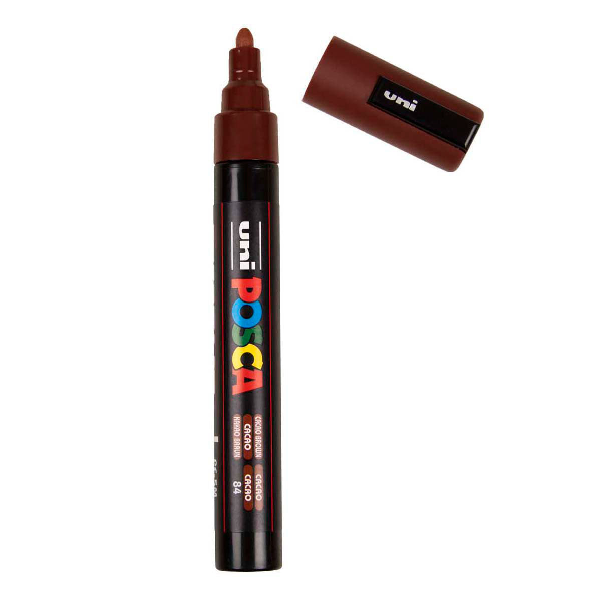 Marqueur peinture Uni posca pc5m marron cacao - pointe conique 2,5 mm