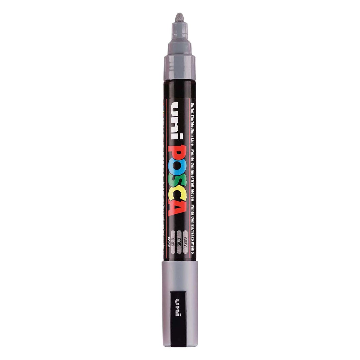 Marqueur Posca Uni-Posca, AFM PC-5M, épaisseur de ligne 2,5 mm, moyen, gris, 1 pièce