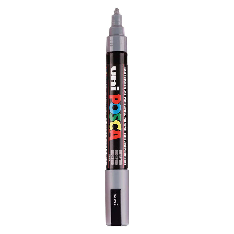 Marqueur Posca Uni-Posca, AFM PC-5M, épaisseur de ligne 2,5 mm, moyen, gris, 1 pièce