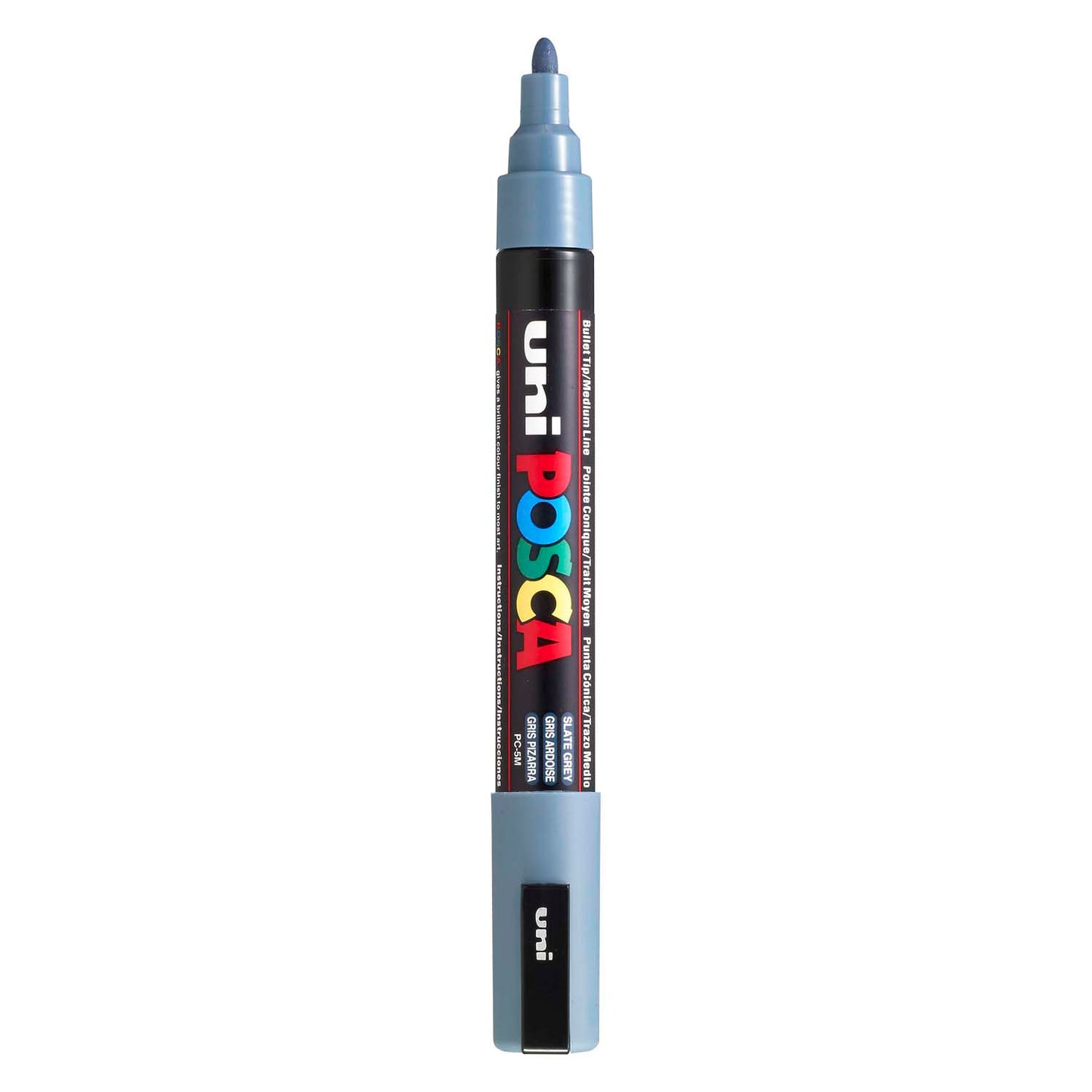Marqueur Posca Uni-Posca, AFM PC-5M, épaisseur de ligne 2,5 mm, moyen, gris ardoise, 1 pièce