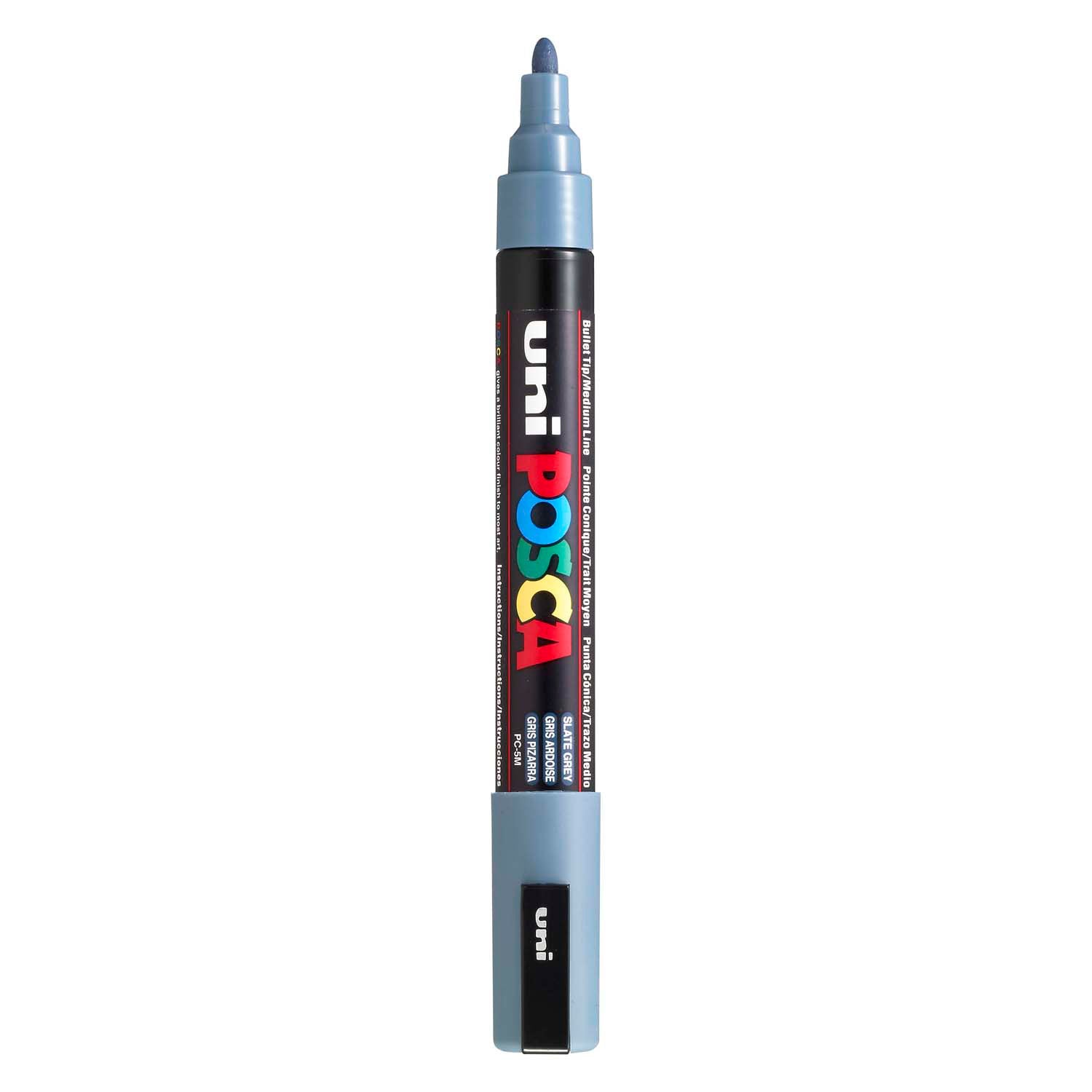 Marqueur Posca Uni-Posca, AFM PC-5M, épaisseur de ligne 2,5 mm, moyen, gris ardoise, 1 pièce