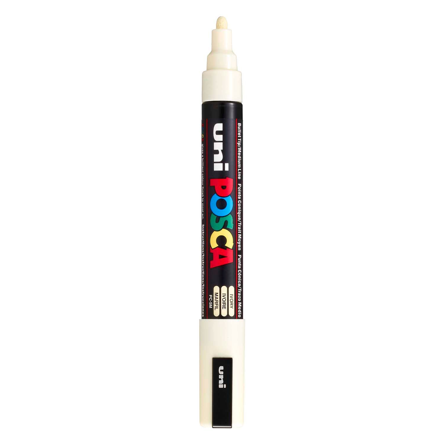 Marqueur Posca Uni-Posca, AFM PC-5M, épaisseur de ligne 2,5 mm, moyen, ivoire, 1 pièce