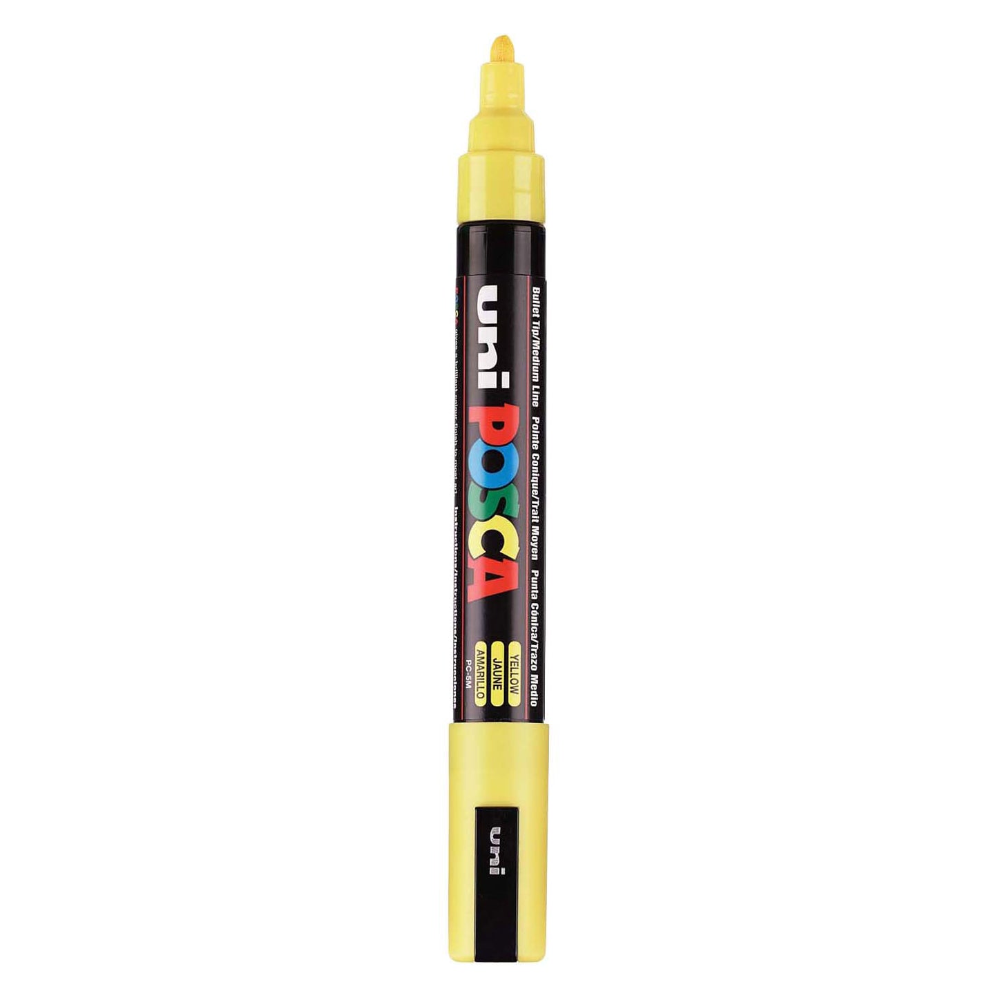 Marqueur Posca Uni-Posca, AFM PC-5M, épaisseur de ligne 2,5 mm, moyen, jaune, 1 pièce