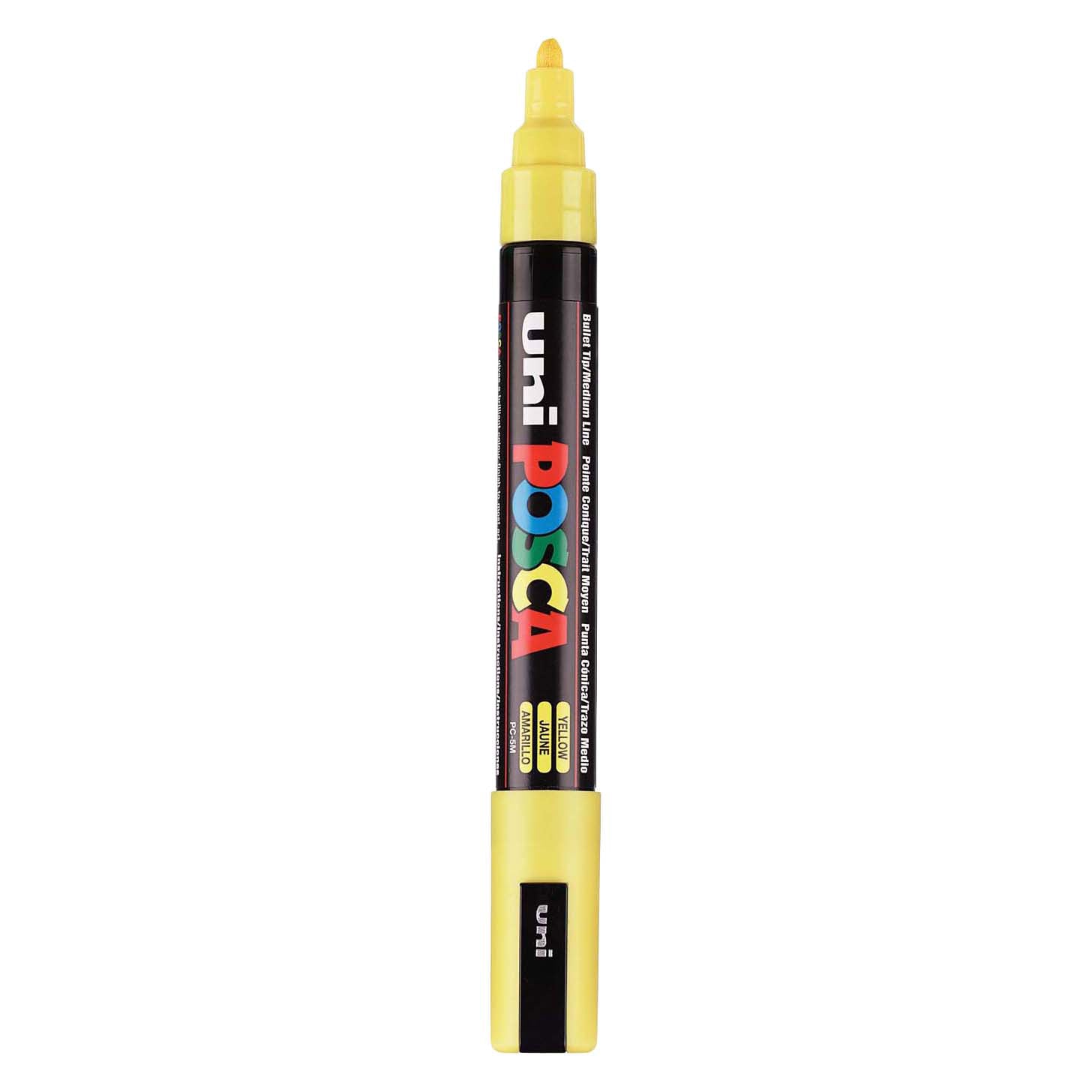 Marqueur Posca Uni-Posca, AFM PC-5M, épaisseur de ligne 2,5 mm, moyen, jaune, 1 pièce
