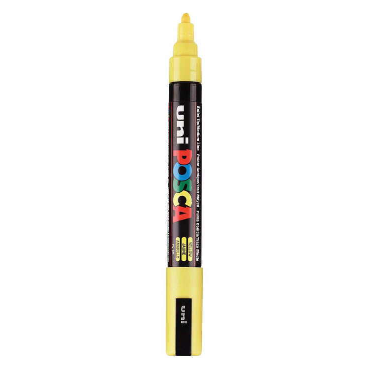 Marqueur Posca Uni-Posca, AFM PC-5M, épaisseur de ligne 2,5 mm, moyen, jaune, 1 pièce