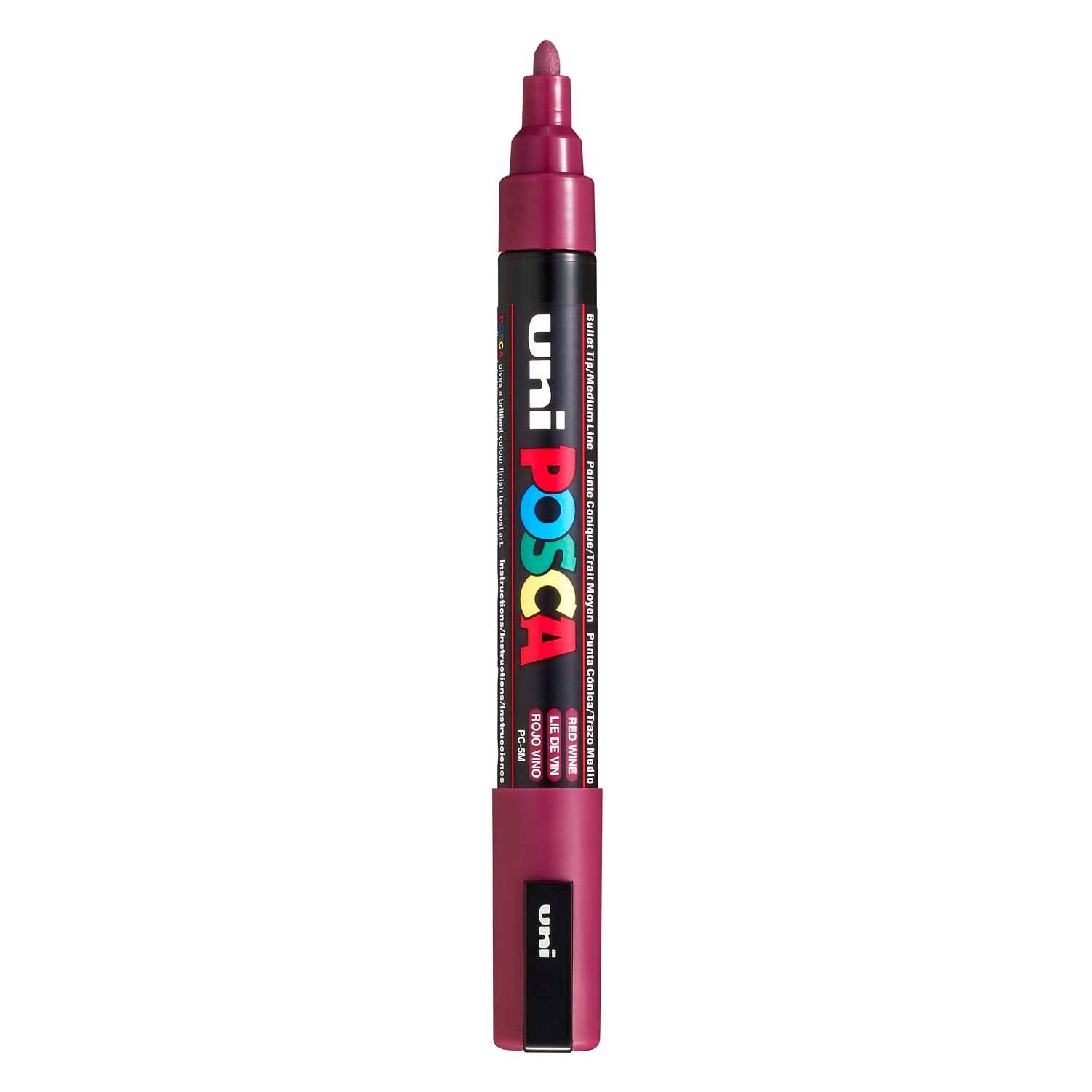 Marqueur Posca Uni-Posca, AFM PC-5M, épaisseur de ligne 2,5 mm, moyen, vin rouge, 1 pièce