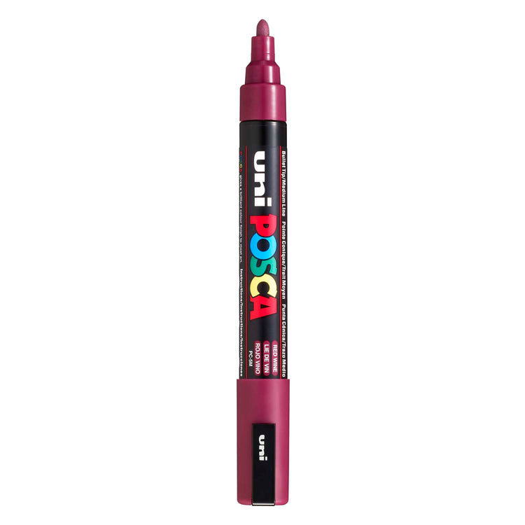 Marqueur Posca Uni-Posca, AFM PC-5M, épaisseur de ligne 2,5 mm, moyen, vin rouge, 1 pièce