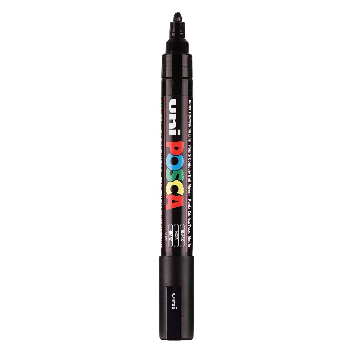 Marqueur Posca Uni-Posca, AFM PC-5M, épaisseur de ligne 2,5 mm, moyen, noir, 1 pièce