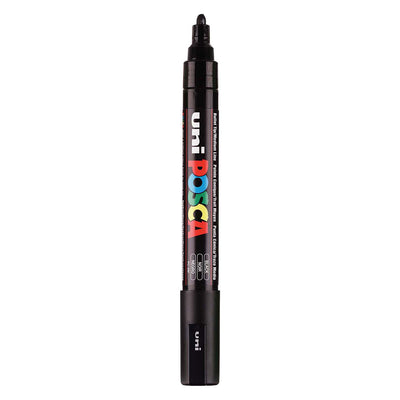 Marqueur Posca Uni-Posca, AFM PC-5M, épaisseur de ligne 2,5 mm, moyen, noir, 1 pièce