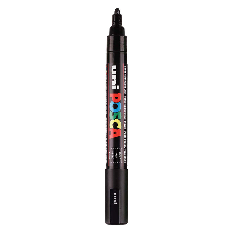 Marqueur Posca Uni-Posca, AFM PC-5M, épaisseur de ligne 2,5 mm, moyen, noir, 1 pièce