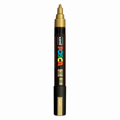 Marqueur Posca Uni-Posca, AFM PC-5M, épaisseur de ligne 2,5 mm, moyen, or, 1 pièce