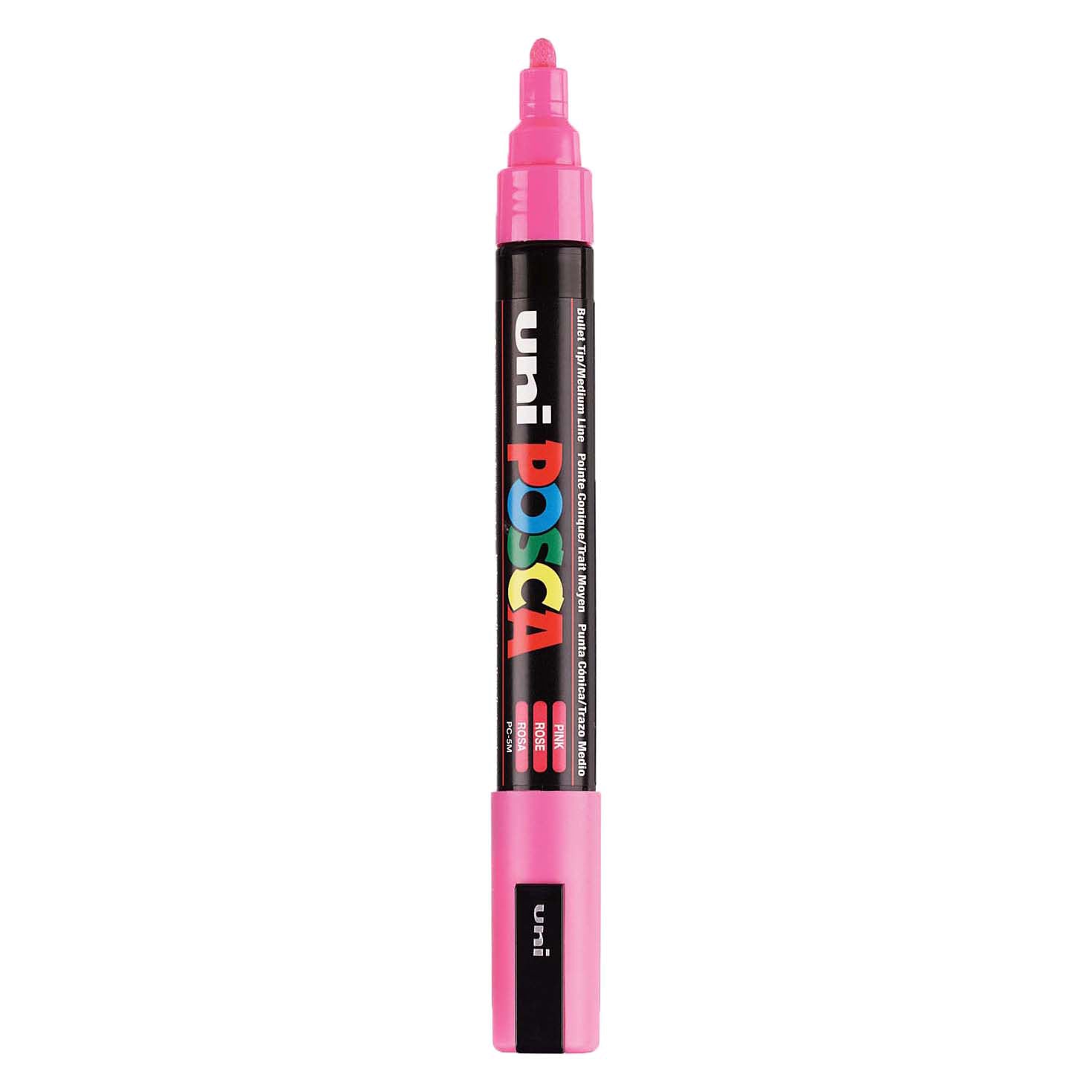 Marqueur Posca Uni-Posca, AFM PC-5M, épaisseur de ligne 2,5 mm, moyen, rose, 1 pièce