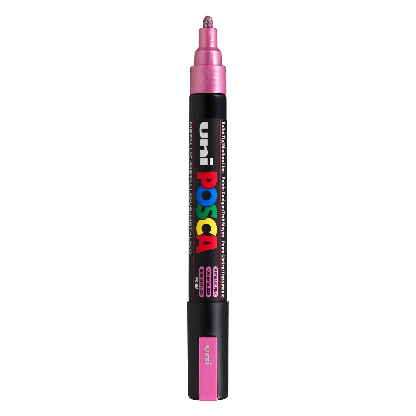 Marqueur Posca Uni-Posca, AFM PC-5M, épaisseur de ligne 2,5 mm, moyen, rose métallique, 1 pièce