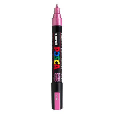 Marqueur Posca Uni-Posca, AFM PC-5M, épaisseur de ligne 2,5 mm, moyen, rose métallique, 1 pièce
