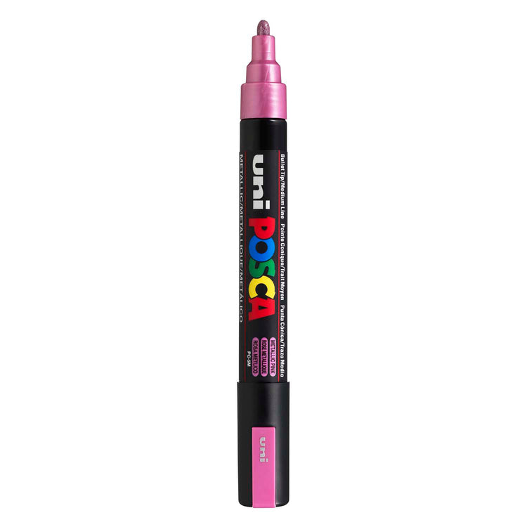 Marqueur Posca Uni-Posca, AFM PC-5M, épaisseur de ligne 2,5 mm, moyen, rose métallique, 1 pièce