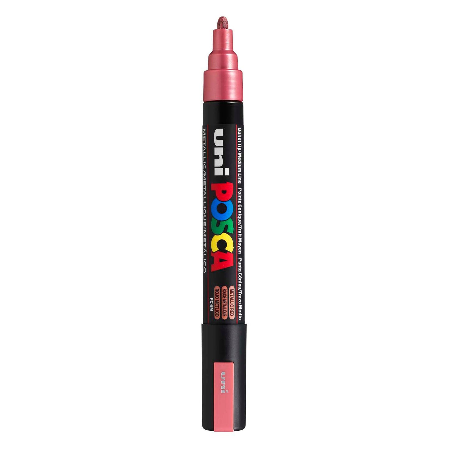 Marqueur Posca Uni-Posca, AFM PC-5M, épaisseur de ligne 2,5 mm, moyen, métal rouge, 1 pièce