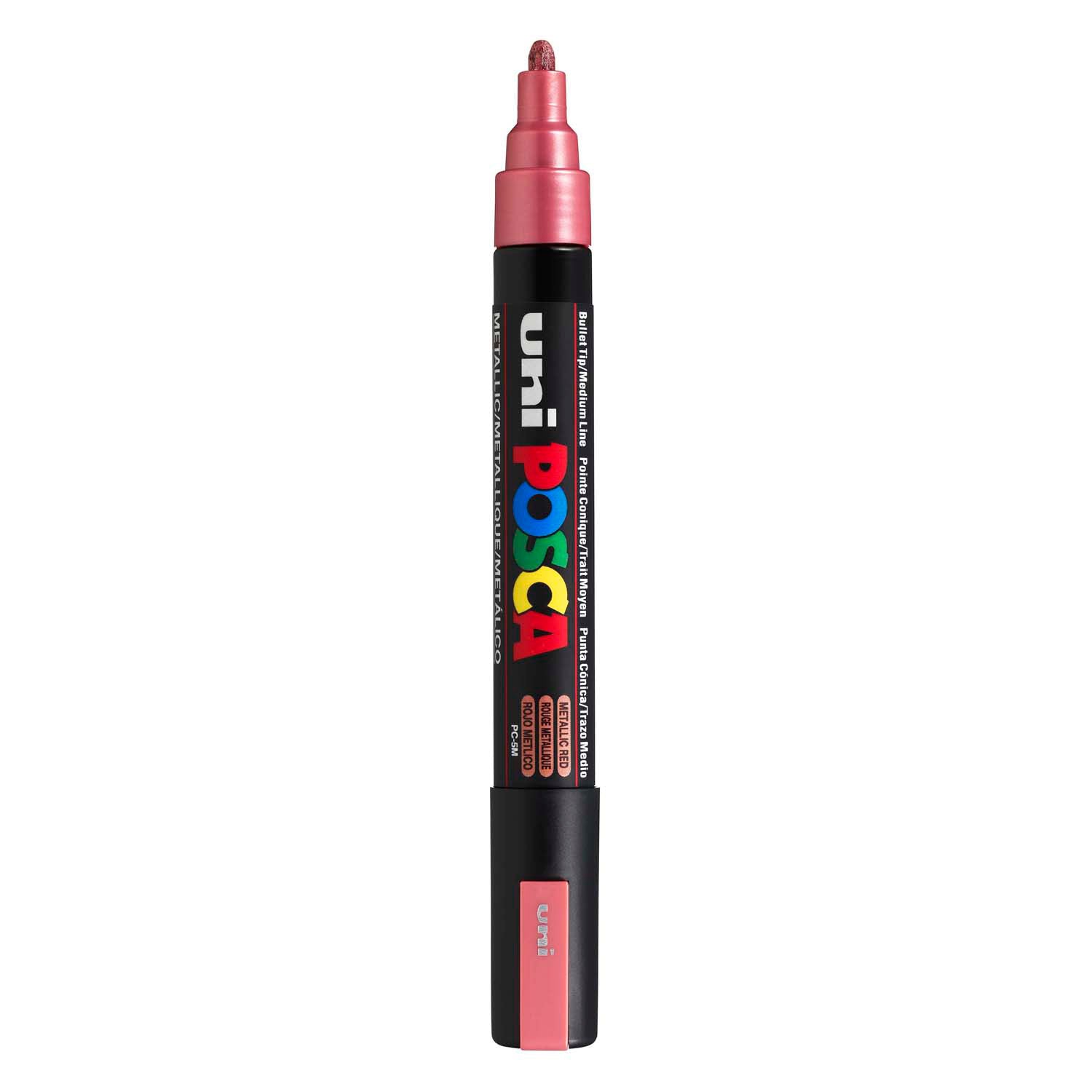 Marqueur Posca Uni-Posca, AFM PC-5M, épaisseur de ligne 2,5 mm, moyen, métal rouge, 1 pièce
