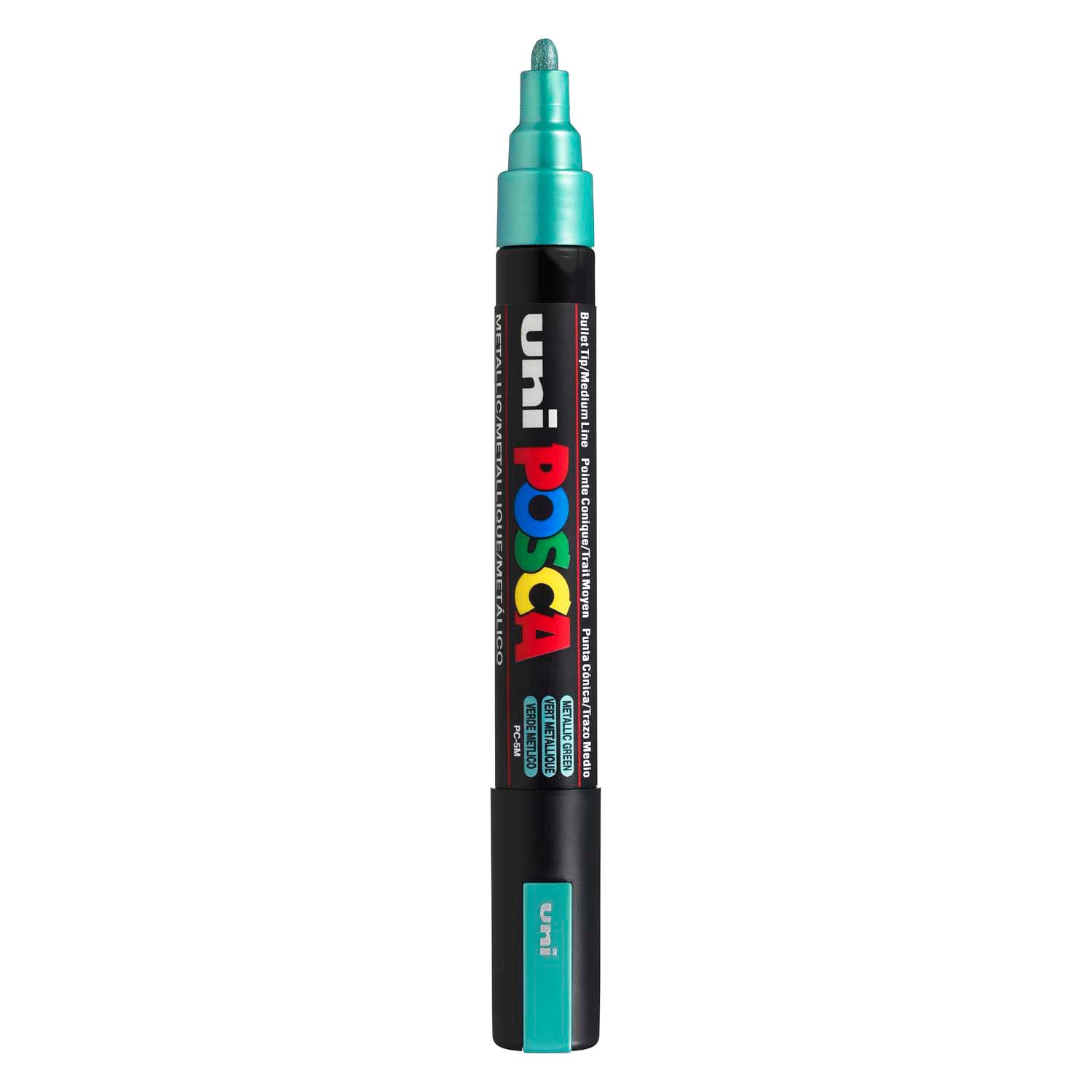 Marqueur Posca Uni-Posca, AFM PC-5M, épaisseur de ligne 2,5 mm, moyen, métallique vert, 1 pièce