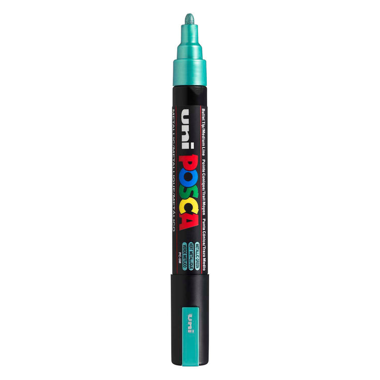 Marqueur Posca Uni-Posca, AFM PC-5M, épaisseur de ligne 2,5 mm, moyen, métallique vert, 1 pièce