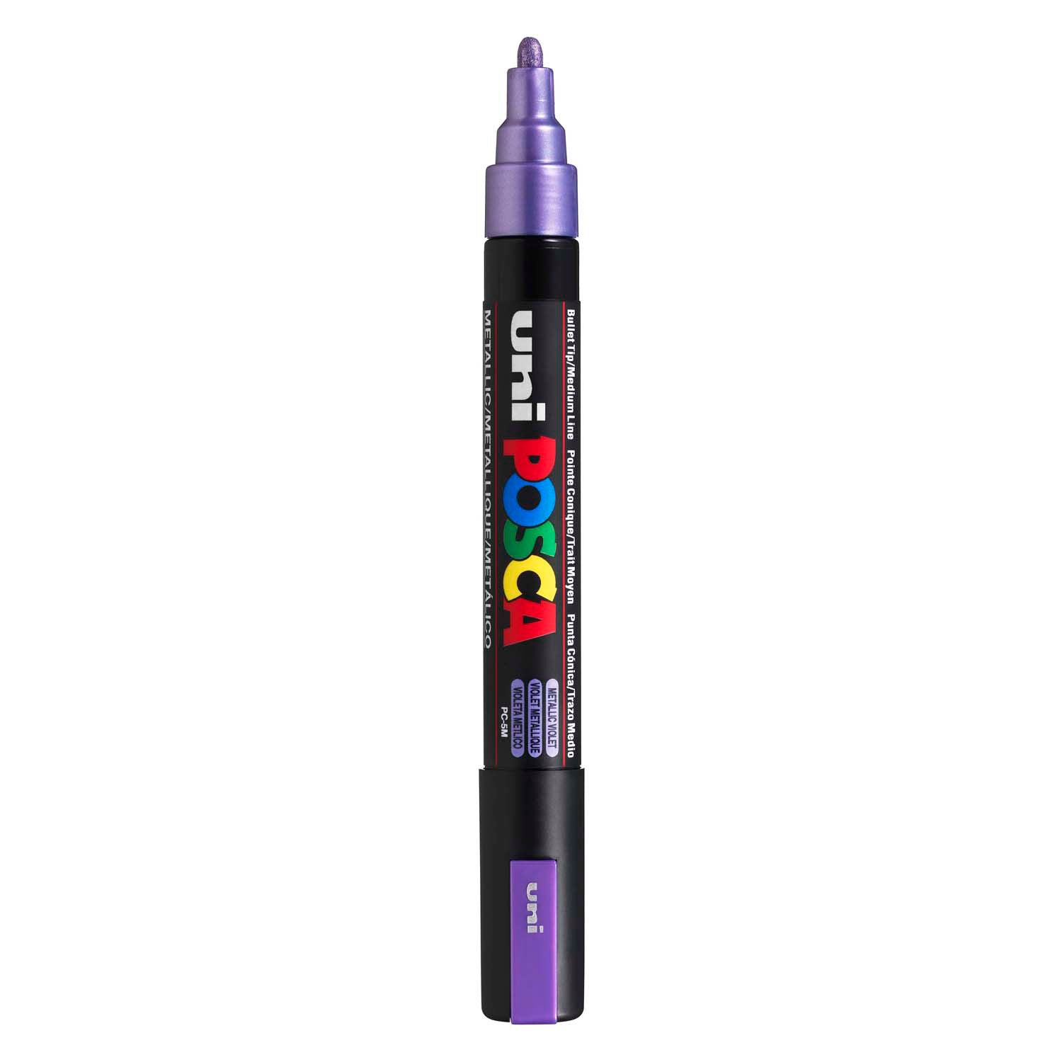 Marqueur Posca Uni-Posca, AFM PC-5M, épaisseur de ligne 2,5 mm, moyen, violet métallique, 1 pièce