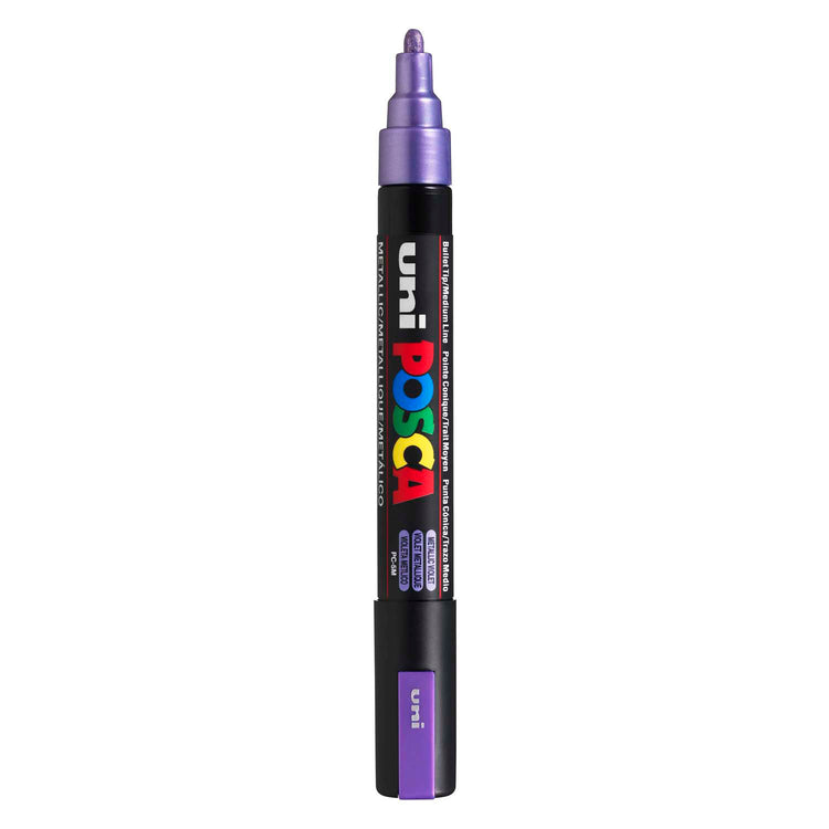 Marqueur Posca Uni-Posca, AFM PC-5M, épaisseur de ligne 2,5 mm, moyen, violet métallique, 1 pièce